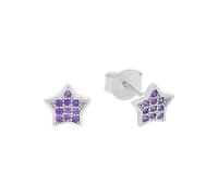 Amor boucles d'oreilles en argent 925 sterling pour les enfants, avec zirconium synthétisé, 0,6 cm, argent, étoile, Livré dans une boîte cadeau,