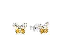 Amor boucles d'oreilles en argent 925 sterling pour les filles et les enfants, avec Preciosa, 0,6 cm, argent, papillon, Livré dans une boîte cadeau de bijoux