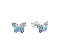 Amor boucles d'oreilles en argent 925 sterling pour les filles et les enfants, avec Preciosa, 0,6 cm, argent, papillon, Livré dans une boîte cadeau de bijoux