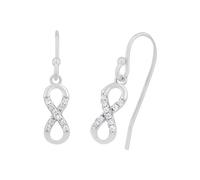 Amor Boucles d'oreilles en argent 925 sterling pour femmes, avec zirconium synth., 1,8 cm, argent, Infinity, Livré dans une boîte cadeau de bijoux