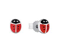 Amor boucles d'oreilles en argent 925 sterling pour les enfants, 0,5 cm, argent, coccinelle, Livré dans une boîte cadeau,