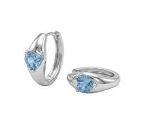 AMOR - Boucles d'oreilles pour femme en argent 925 - Avec pierres de zircone - Créoles en forme de cœur - AMR-E0108
