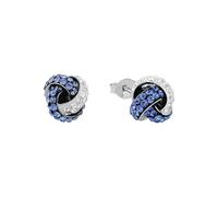 AMOR - Boucles d'Oreilles pour Femme en Argent 925 - avec Preciosa - Clou d'Oreille en Forme de Noeud - AMR-E0166