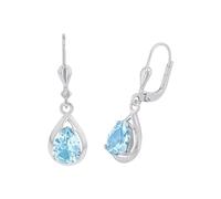 AMOR - Boucles d'Oreilles pour Femme en Argent 925 - avec Spinelle - Boucle d'Oreille Pendante - AMR-E0105