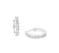 AMOR - Boucles d'Oreilles pour Femme en Argent 925 - avec Zircone - Créole - AMR-E0065