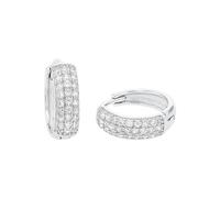 AMOR - Boucles d'Oreilles pour Femme en Argent 925 - avec Zircone - Créole - AMR-E0100