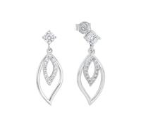 Amor Boucles d'oreilles en argent 925 sterling pour femmes, avec zirconium synth., 2,8 cm, argent, Livré dans une boîte cadeau de bijoux