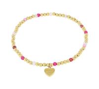 Amor Bracelet Cupidon bracelet femme en acier inoxydable, avec verre, 17 cm, rose, coeur, livré dans une boîte cadeau à bijoux, 2038274