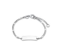 Amor bracelet d'identité 925 argent sterling unisexe filles garçons bijoux de bras, 12+2 cm, argent, Livré dans une boîte cadeau de bijoux