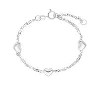 Amor bracelet 925 en argent sterling pour enfants, 12+2 cm, argent, coeur, Livré en boîte cadeau,