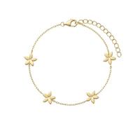 Amor - Bracelet pour Femme en Argent 925 - Plaqué Or/Doré - Pendentif en Forme de Fleur - AMR-B0014