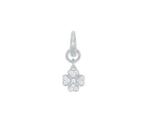 Amor Charm 925 en argent sterling pour dames, avec zirconium synth., 1,7 cm, blanc, trèfle à quatre feuilles, Livré dans une boîte cadeau de bijoux, 2038500