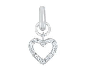 Amor Charm 925 en argent sterling pour dames, avec zirconium synth., 1,8 cm, blanc, cœur, Livré dans une boîte cadeau, 2038516