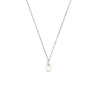 Amor Collier avec pendentif Collier pour femme en argent sterling 925, avec zircone synthétique, avec perle de culture d'eau douce, 42 cm, argent, livré dans une boîte cadeau à bijoux, 9964321