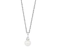 Amor collier avec pendentif en argent sterling 925 dames, avec zirconium synth., avec perle d'eau douce de culture, 45 cm, argent, Livré dans une boîte cadeau de bijoux