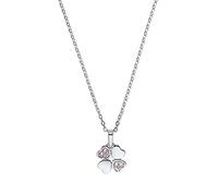 Amor chaîne avec pendentif en argent sterling 925 pour enfants, avec zirconium synthétisé, 35+3 cm, argent, trèfle à quatre feuilles, Livrée dans une boîte cadeau,