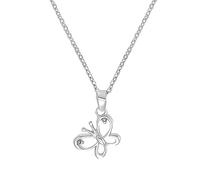 AMOR - Collier pour Enfant - Unisexe en Argent 925 - avec Zircone - Pendentif en Forme de Papillon - AMR-N0002