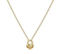 Amor - Collier pour Femme en Acier inoxydable - Plaqué Or/Doré - Pendentif en Forme de Cœur - AMR-N0031