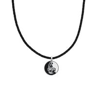 Amor Collier Scorpions avec pendentif en acier inoxydable, unisexe, pour homme et femme, 45 + 5 cm, livré dans une boîte à bijoux, 45+5, Acier inoxydable Cuir, Pas de gemme