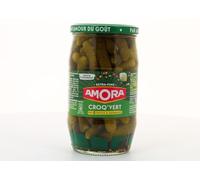 AMOR - Cornichons Extra Fins, Aux 5 Épices Et Aromates, Croquant Et Parfumé, Bocal 380g - Lot De 4