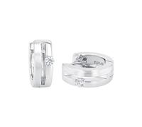 Amor créoles 925 en argent sterling pour dames, avec zirconium synth., 1,3 cm, argent, Livré dans une boîte cadeau de bijoux