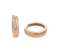 Amor créoles 925 en argent sterling pour dames, avec zirconium synth., 1,5 cm, rose, Livré dans une boîte cadeau de bijoux