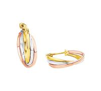 Amor Créoles Femme Boucles d'oreilles, 24 cm, Tricolore, Livré dans une boîte cadeau de bijoux