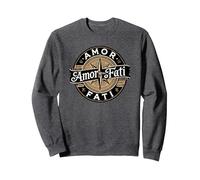 Amor Fati - Philosophie stoïcienne Amateur du Destin Sweatshirt, Unisexe pour Adultes, Chiné Foncé, XXL