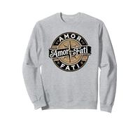 Amor Fati - Philosophie stoïcienne Amateur du Destin Sweatshirt, Unisexe pour Adultes, Gris Chiné, M
