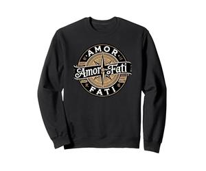 Amor Fati - Philosophie stoïcienne Amateur du Destin Sweatshirt, Unisexe pour Adultes, Noir, XL