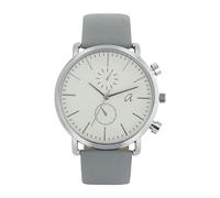 Amor Montre à quartz analogique unisexe pour femmes et hommes, avec bracelet en cuir de pomme, gris, étanche à 3 bar, livrée dans une boîte cadeau, 2037088