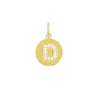 Amor - Pendentif de Collier pour Femme en Argent 925 - Plaqué Or/Doré - avec Zircone - Motif en Forme Lettre D - AMR-P0023