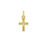 AMOR - Pendentif de Collier pour Femme en Or 585 - Motif en Forme de Croix - AMR-N0027