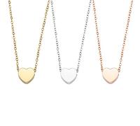 AMOR SPES Lot de 3 colliers en acier inoxydable avec pendentif en forme de sœur pour femme et fille Argenté/doré rose, Acier inoxydable