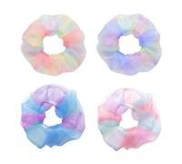 AMOR SPES Lot de 4 chouchous à cheveux en forme de papillon - Accessoires pour cheveux d'été - Anneau à cheveux en corde pour femmes et filles (C multicolore)