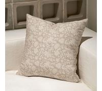 Amor Virisso Lot de 1 Housse de Coussin décorative à Motif Floral pour Salon, Housse de Coussin décorative à Motif de Blocs de Style Rustique et Neutre pour canapé, 45 x 45 cm, Avoine crème