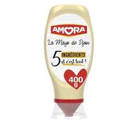 Amora Mayonnaise de Dijon authentique, flacon souple 400g, préparée avec 5 ingrédients de qualité - La sauce idéale pour sublimer vos plats. - Lot De 4 - Vendu Par Lot
