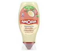 AMORA - Mayonnaise Légerement Fouettée, Texture Onctueuse et Aérienne (Flacon 398g) - Le Lot De 4
