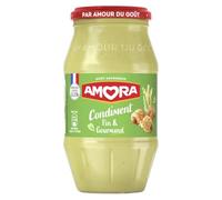 AMORA - Moutarde Condiment - Fine, Gourmande et Riche en Goût - Bocal de 430g (Lot de 6)
