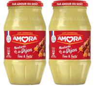AMORA - Moutarde de Dijon - Fine et Forte - goût incomparable et authentique - 430g (Lot de 2)