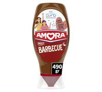 AMORA - Sauce Barbecue | Saveur onctueuse et gourmande | Idéale pour grillades et marinades | Le flacon de 490g | LOT DE 4