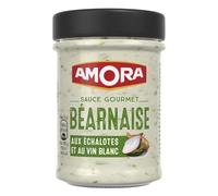 AMORA - Sauce Béarnaise Gourmande aux Échalotes et Vin Blanc, Onctuosité et Saveurs Authentiques (Pot 184g) - Le Lot De 4