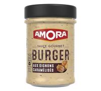 AMORA - Sauce burger oignons caramélisés | Savoureux et onctueux | Idéal pour sublimer vos burgers | le bocal de 188g | LOT DE 4