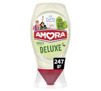 AMORA - Sauce Deluxe Onctueuse pour Sublimer Vos Plats, Flacon Pratique de 247g - Le Lot De 4