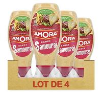 Amora Sauce Samouraï - Légèrement Pimentée - Lot de 4 bouteilles de 435g