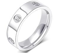 AmorArtSky Bague d'amour en or 18 carats : bague d'amitié avec incrustation à vis en acier inoxydable oxyde de zirconium pour mariage, promesse, bijoux, fête des mères, cadeau d'anniversaire pour