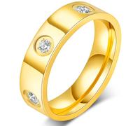 AmorArtSky Bague d'amour en or 18 carats : bague d'amitié avec incrustation à vis en acier inoxydable oxyde de zirconium pour mariage, promesse, bijoux, fête des mères, cadeau d'anniversaire pour