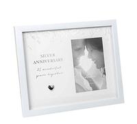 Amore AM11825 Cadre photo en bois blanc pour 25e anniversaire de mariage