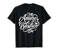 Amore e Basilico Cuisine Italienne Amour et Basilic T-Shirt Graphique avec Valeur, Homme, Noir, S