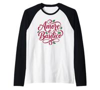 Amore e Basilico Italian Love Basilic Amateur de Nourriture Manche Raglan